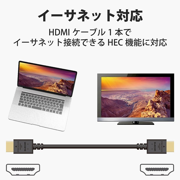 ELECOM ���쥳�� CAC-HDPY15BK HDMI�����̎ގ� Premium ���餫 1.5m �̎ގ׎��� �ڥ���󥻥��Բġ��̳�ƻ����Υ�������Բġ�