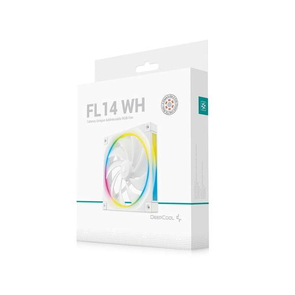 DEEPCOOL ケースファン R-FL14-WHAPN1-G (FL14 WH) 優れた冷却性能・静音性両立 高性能140mmファン独自ルミナス・ハローARGBイルミネーション 【キャンセル不可・北海道沖縄離島配送不可】