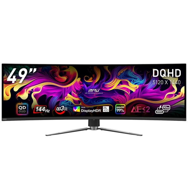 �����ѡ�����ȥ�磻��DQHD������ QD-OLED�ѥͥ�����Ѷʥ����ߥ󥰥�˥��� MSI MPG 491CQP QD-OLED 49����� DQHD(5,120 �� 1,440) 144Hz 0.03ms(GTG) QD-OLED ���統��1,000 ������ե�å��� �ʥ��ȥӥ���� �ϡ��ɥ������֥롼�饤�ȥ��å� Adaptive-Sync AI�ӥ���� DisplayHDR True Black 400 Gaming Intelligence KVM�����å�