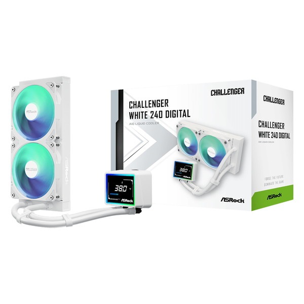 ASRock ���䥯���顼 Challenger White 240 Digital �ۥ磻�� 240mm�饸�������� �ǥ�����ǥ����ץ쥤��� ARGB�ե��� LGA1851/1700 AM5/AM4�б� ����ɽ���ǥ����ץ쥤 �ʰ׿���CPU�����顼 Challenger���꡼���ڥ���󥻥��Բġ��̳�ƻ����Υ�������Բġ� -������-