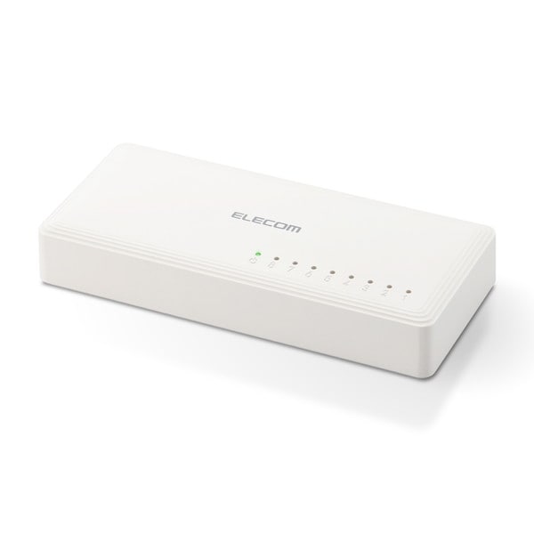 ELECOM ���쥳�� EHC-G08PA3-W �����å��󥰥ϥ� LAN �ϥ� 8�ݡ��� Giga�б� 1000/100/10Mbps �ץ饹���å����� AC�Ÿ� �ե���쥹 �Ų� �ʥ��͵�ǽ �ɳݤ������б� �ۥ磻�ȡڥ���󥻥��Բġ��̳�ƻ����Υ�������Բġ�