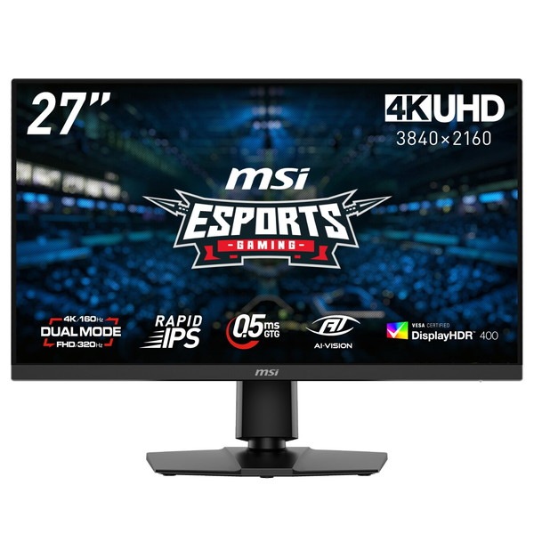 MSI �����ߥ󥰥�˥��� 4K 160Hz / �ե�HD 320Hz��ͳ���ڤ��ؤ��Ǥ��� �ǥ奢��⡼����� MAG 272URDF E16 27����� / 4K UHD (3,840��2,160) / 160Hz (�ե�HD�������320Hz)  / 0.5ms (GTG �Ǿ���) / RAPID IPS / �ǥ奢��⡼�� / ������ե�å��� / ������⡼�����֥顼 / �֥롼�饤�ȥ��å� / �ʥ��ȥӥ���� / Adaptive-Sync / AI�ӥ���� / Displa