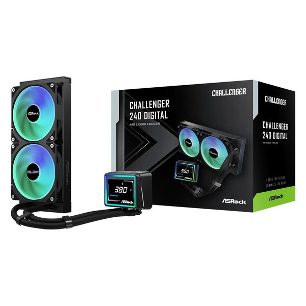 ASRock ���䥯���顼 Challenger 240 Digital �ʰ׿���CPU�����顼 240mm�饸�������� �ǥ�����ǥ����ץ쥤��� LGA1851/1700 AM5/AM4�б� Challenger���꡼���ڥ���󥻥��Բġ��̳�ƻ����Υ�������Բġ� -������-