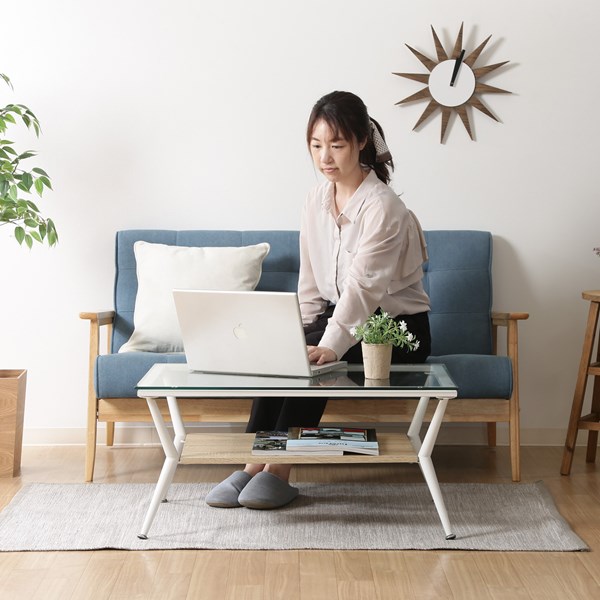 4953980962263 不二貿易 ガラスリビングテーブル クレア NA CLARA80