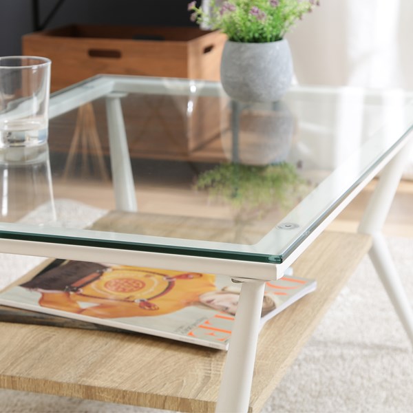 4953980962263 不二貿易 ガラスリビングテーブル クレア NA CLARA80