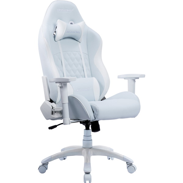 AKRacing ゲーミングチェア 本田翼監修オリジナルカラーモデル ハイタイプ AKR-TSUBASA/HONDA/HIGH ホワイト×ブルーグレー リクライニング アームレスト昇降 【代引・日時指定・キャンセル不可・北海道沖縄離島配送不可】 -お取り寄せ-