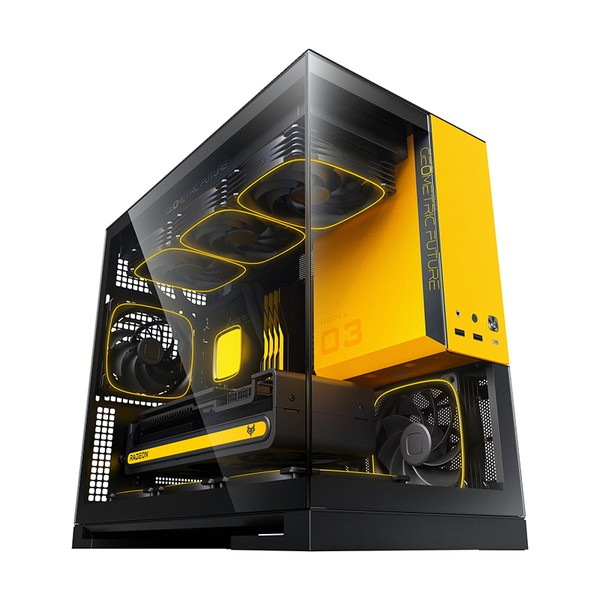 GEOMETRIC FUTURE �ߥ˥�� PC������ �ԥ顼�쥹 MODEL 3 WITH 5FAN MODEL 3PLUS GF-M3-YB PLUS ��������/�֥�å� 120mm Micro-ATX��ITX �б� �������� �ڥ���󥻥��Բġ��̳�ƻ����Υ�������Բġ�