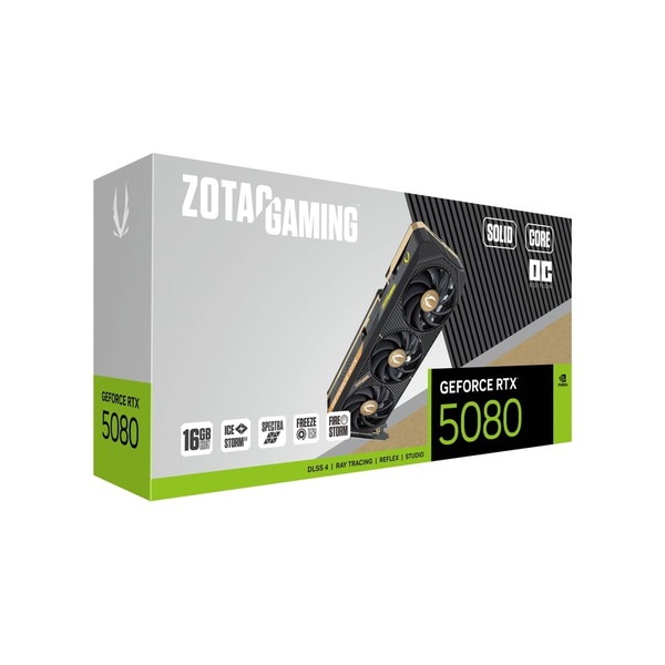 ZOTAC եåܡ ZOTAC GAMING GeForce RTX 5080 SOLID CORE OC RTX5080 PCI Express 5.0 x16 :GDDR7/16GB ZT-5080-16G-SCO/ZT-B50800J2-10P 