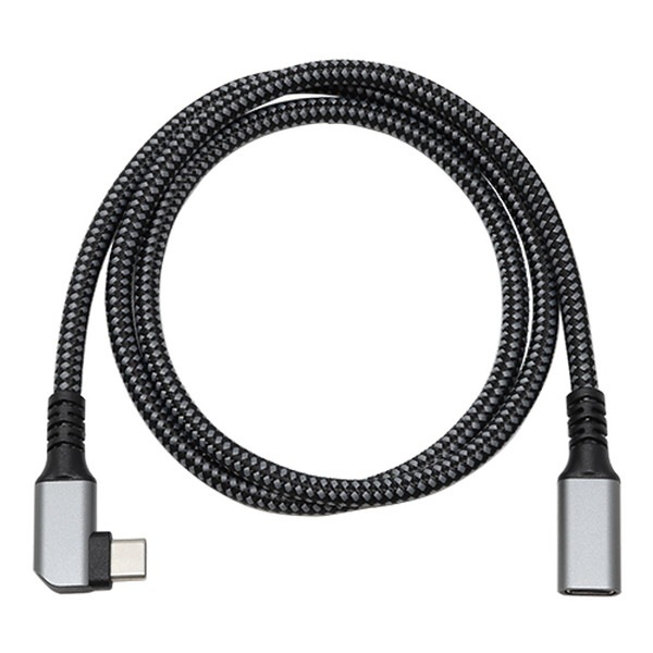 AINEX アイネックス 延長ケーブル U31CC-LF08 PD100W対応 USB3.2Gen1 Type-C 横L型延長ケーブル 80cm 【キャンセル不可・北海道沖縄離島配送不可】 -お取り寄せ-