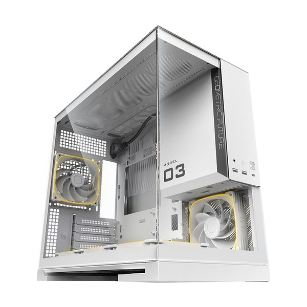 GEOMETRIC FUTURE �ߥ˥�� PC������ �ԥ顼�쥹 MODEL 3 WITH 5FAN MODEL 3PLUS GF-M3-WT PLUS �ۥ磻�� 120mm Micro-ATX��ITX �б� �������� �ڥ���󥻥��Բġ��̳�ƻ����Υ�������Բġ�