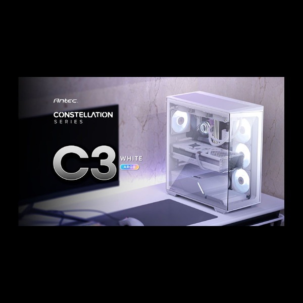 Antec ピラーレスガラス搭載 冷却型PCケース 「Constellation C3 ARGB」 C3 ARGB White ホワイト 白【キャンセル不可・北海道沖縄離島配送不可】