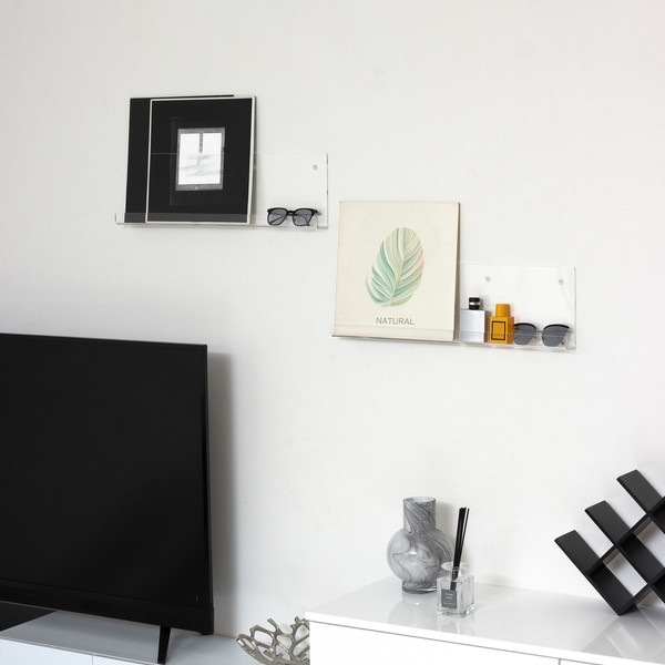 クロシオ アクリリック ウォールシェルフ W60浅型2個組 23407 【代引・日時指定・キャンセル不可・北海道沖縄離島配送不可】 -お取り寄せ-