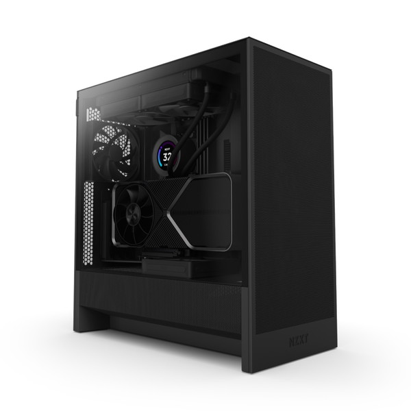 NZXT �ߥɥ륿� PC������ H5 Flow (2024) CC-H52FB-01 120mm�ե���x2 ɸ����� �֥�å� �ڥ���󥻥��Բġ��̳�ƻ����Υ�������Բġ�