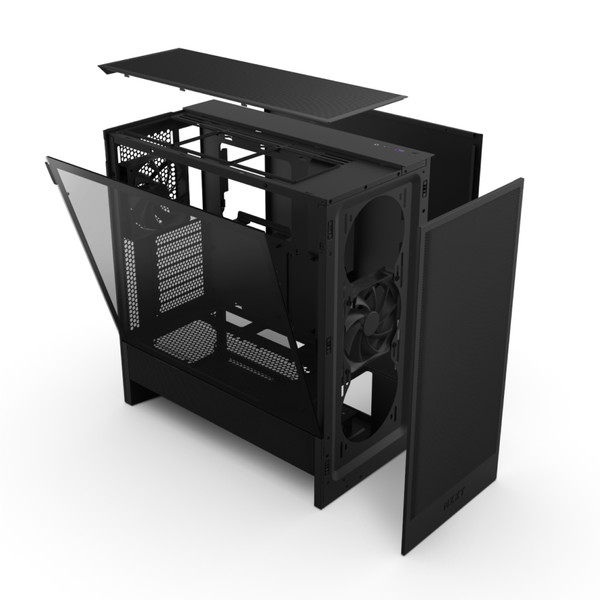 NZXT �ߥɥ륿� PC������ H5 Flow (2024) CC-H52FB-01 120mm�ե���x2 ɸ����� �֥�å� �ڥ���󥻥��Բġ��̳�ƻ����Υ�������Բġ�