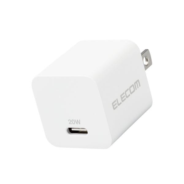 ELECOM エレコム MPA-ACCP28WH USB 充電器 PD対応 20W Type-C ×1ポート 小型 軽量 iPhone iPad スマートフォン Android 各種対応 PSE認証商品 ホワイト【キャンセル不可・北海道沖縄離島配送不可】