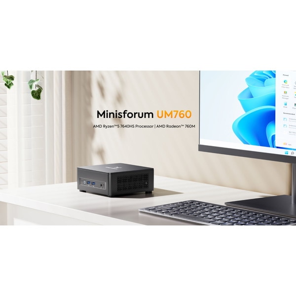 MINISFORUM UM760 ミニPC UM760-32/1T-W11Pro(7640HS) メモリ32GB ストレージ1TB AMD Ryzen 5 7640HS搭載 高性能 小型デスクトップパソコン【キャンセル不可・北海道沖縄離島配送不可】