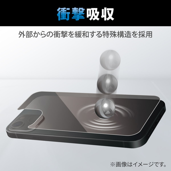 ELECOM エレコム PM-A22BFLGZUCR iPhone 14 Plus 背面用 ガラスフィルム 高光沢 衝撃吸収 強化ガラス 表面硬度10H 指紋防止 飛散防止 エアーレス SHOCKPROOF【キャンセル不可・北海道沖縄離島配送不可】