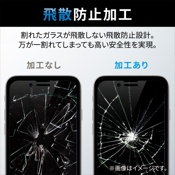 ELECOM ���쥳�� PM-A22CFLGPBL iPhone 14 Pro ���饹�ե���� ��Ʃ�� �֥롼�饤�ȥ��å� �������饹 ɽ�̹���10H �߸��ե졼���� �����ɻ� �����ɻ� �������쥹�ڥ���󥻥��Բġ��̳�ƻ����Υ�������Բġ�
