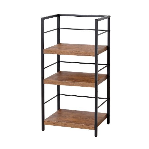 クロシオ アート3段ラック(ヴィンテージブラウン) 型番:23485【代引・日時指定・キャンセル不可・北海道沖縄離島配送不可】 -お取り寄せ-