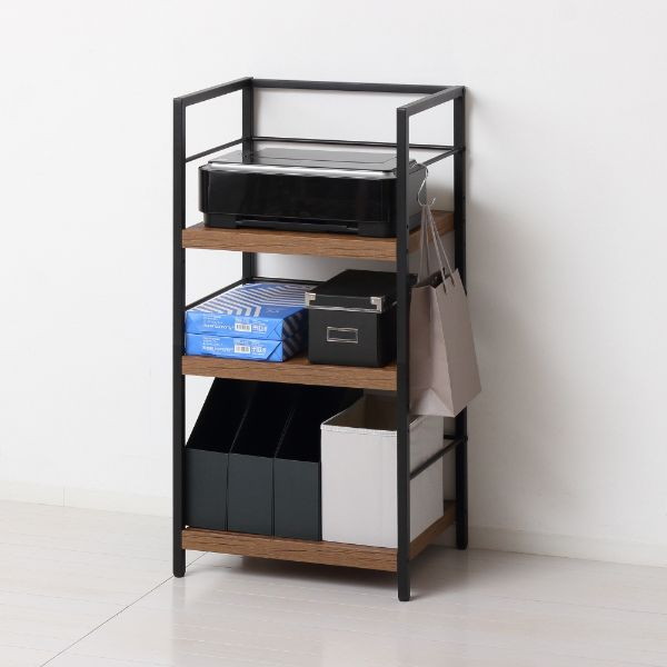 クロシオ アート3段ラック(ヴィンテージブラウン) 型番:23485【代引・日時指定・キャンセル不可・北海道沖縄離島配送不可】 -お取り寄せ-