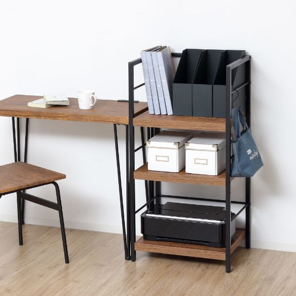 クロシオ アート3段ラック(ヴィンテージブラウン) 型番:23485【代引・日時指定・キャンセル不可・北海道沖縄離島配送不可】 -お取り寄せ-