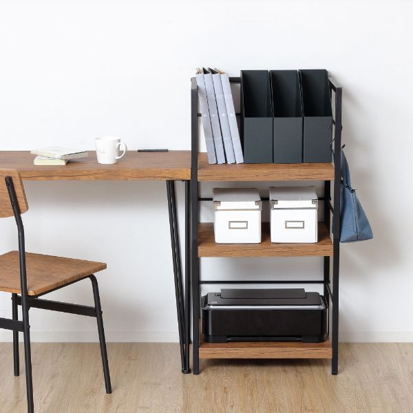 クロシオ アート3段ラック(ヴィンテージブラウン) 型番:23485【代引・日時指定・キャンセル不可・北海道沖縄離島配送不可】 -お取り寄せ-