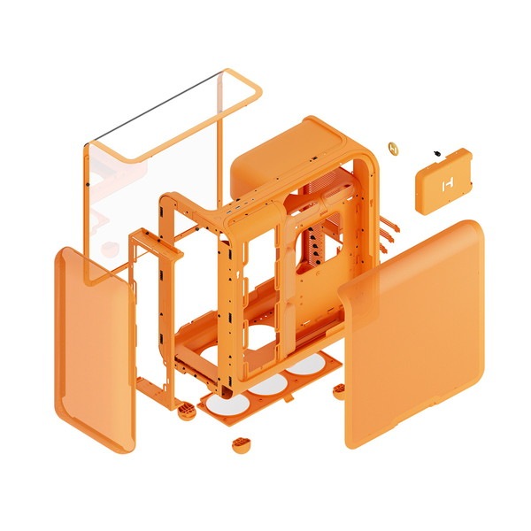 HYTE PC������ X50 Astral Orange ����� �ߥɥ륿� ���̥ե졼�� �������饹 �饦��ɥǥ����� E-ATX�б� �ڥ���󥻥��Բġ��̳�ƻ����Υ�������Բġ�