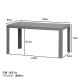 不二貿易 ステラ テーブル 80×140 グレー(12288) URANO 商品コード49925【代引・日時指定・キャンセル不可・北海道沖縄離島配送不可】 -お取リ寄せ-