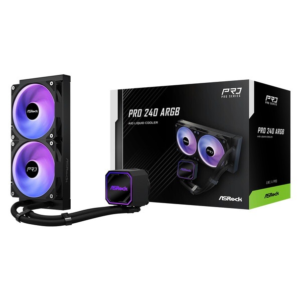 ASRock ���䥯���顼 Pro 240 ARGB �֥�å� �ʰ׿���CPU�����顼 240mm Ϣ��ե������ LGA1851/1700 AM5/AM4�б� ���ѵ� Pro���꡼���ڥ���󥻥��Բġ��̳�ƻ����Υ�������Բġ� -������-