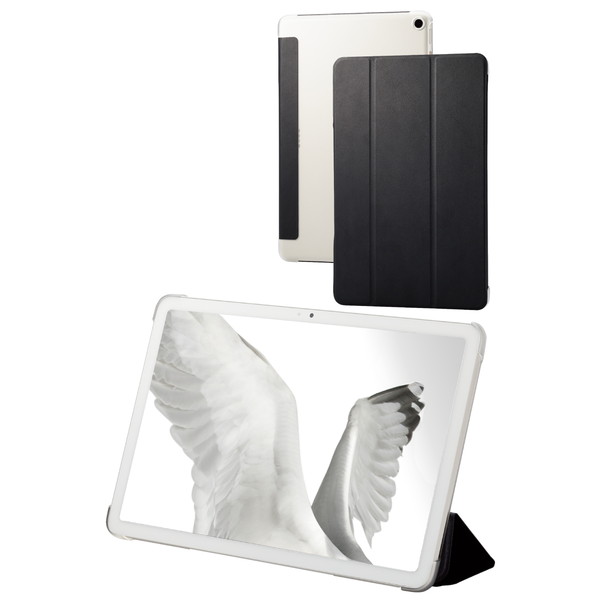 ELECOM エレコム TB-P231WV3BK Google Pixel Tablet フラップケース 背面クリア ソフトレザー 2アングル ブラック【キャンセル不可・北海道沖縄離島配送不可】