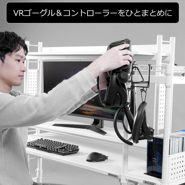 Bauhutte VRハンガー ブラック BHP-100VR-BK VRゴーグル/コントローラー収納 オプションパーツにも対応 ※VRゴーグルは別売りです 【代引・日時指定・キャンセル不可・北海道沖縄離島配送不可】 -メーカー直送- ※メーカー在庫潤沢