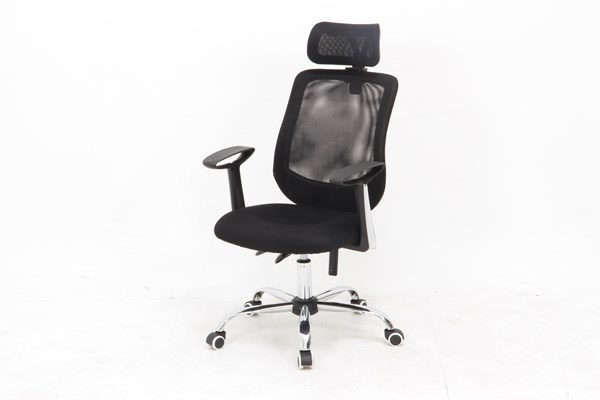 不二貿易 オフィスチェアー ヘッド付 アンテロープ BK HLC-1255F BK 商品コード50095【代引・日時指定・キャンセル不可・北海道沖縄離島配送不可】 -お取リ寄せ-
