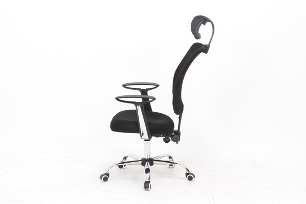 不二貿易 オフィスチェアー ヘッド付 アンテロープ BK HLC-1255F BK 商品コード50095【代引・日時指定・キャンセル不可・北海道沖縄離島配送不可】 -お取リ寄せ-