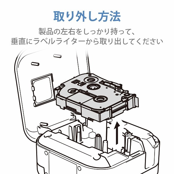ELECOM エレコム CTC-BTZE221 ピータッチ用互換テープ TZe-221互換 白 黒文字 8m 9mm幅 【キャンセル不可・北海道沖縄離島配送不可】