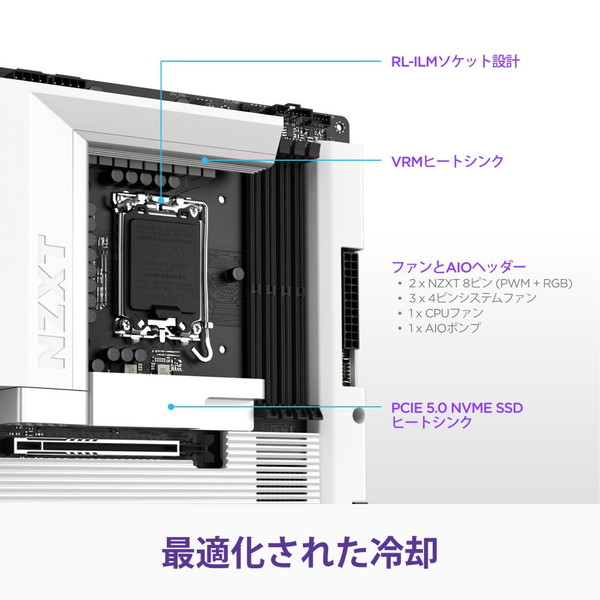4943508304637 NZXT マザーボード N7-Z89XT-W1 PCIe 5.0対応 / PCIe