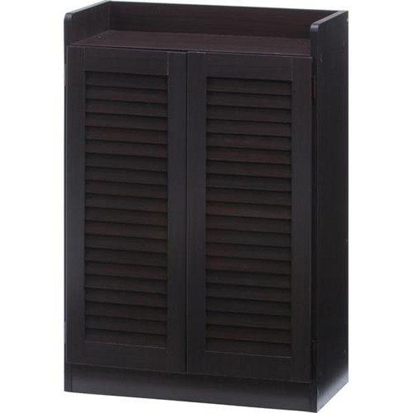 不二貿易 ルーバーシューズボックス(オープントップ) ブラウン SBO-6033BR 商品コード98993【代引・日時指定・キャンセル不可・北海道沖縄離島配送不可】 -お取リ寄せ-
