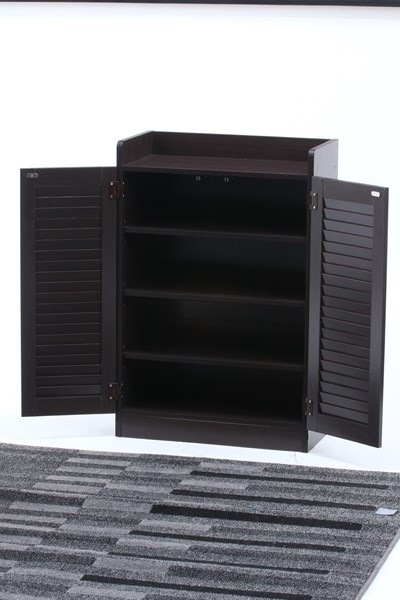 不二貿易 ルーバーシューズボックス(オープントップ) ブラウン SBO-6033BR 商品コード98993【代引・日時指定・キャンセル不可・北海道沖縄離島配送不可】 -お取リ寄せ-