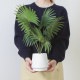 不二貿易 フェイクグリーン パナマソウ セラミックポット FB-370715 商品コード41129【代引・日時指定・キャンセル不可・北海道沖縄離島配送不可】 -お取リ寄せ-