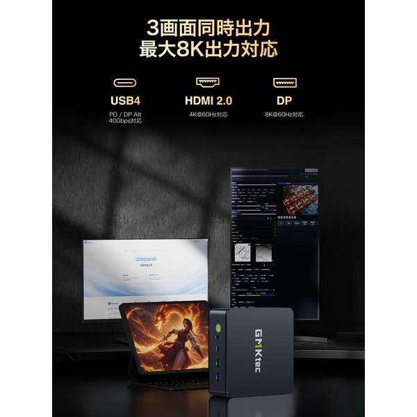GMKtec ミニPC GMK-M6 ULTRA-32/1T-W11Pro(7640HS) AMD Ryzen 5 7640HS搭載 高性能ミニPC Windows 11 Pro プリインストール 32 GBメモリ 1 TB M.2 PCIe 3.0 SSD搭載【キャンセル不可・北海道沖縄離島配送不可】