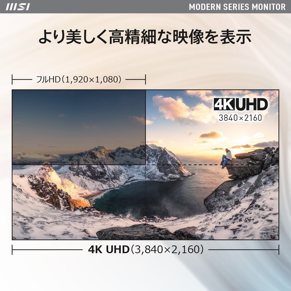 ��������å���ʥǥ�����ȱ�������������ͻ�礵�����ӥ��ͥ�������˥��� MSI Modern MD271UL 27����� 4K UHD(3,840��2,160) IPS�ѥͥ� ��ե�å���졼��60Hz ����®��4ms(GTG) ������ե�å��� �֥롼�饤�ȥ��å�