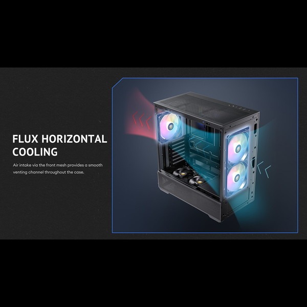 0761345102414 Antec ミドルタワーPCケース FLUX REAR 強化ガラス