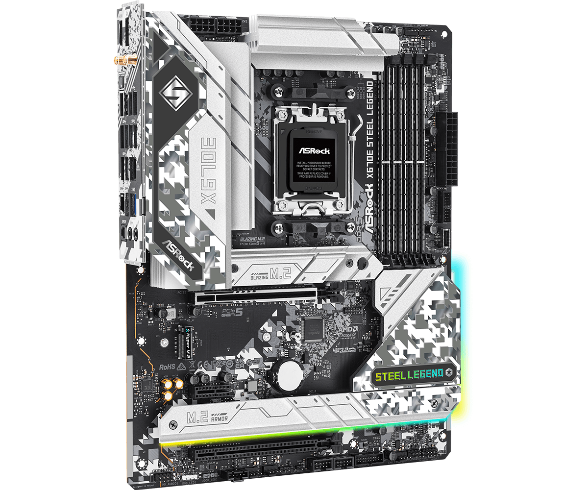 (マザーボード)ASRock X670E Steel Legend (フォームファクタ:ATX CPUソケット:SocketAM5 チップセット:AMD/X670E メモリタイプ:DDR5)