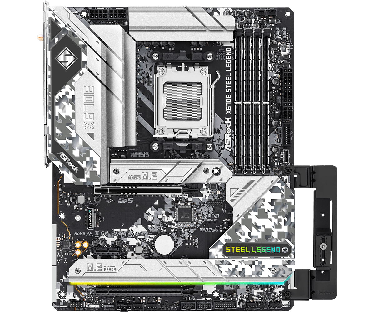 (マザーボード)ASRock X670E Steel Legend (フォームファクタ:ATX CPUソケット:SocketAM5 チップセット:AMD/X670E メモリタイプ:DDR5)