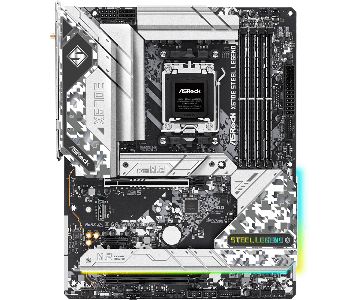 (マザーボード)ASRock X670E Steel Legend (フォームファクタ:ATX CPUソケット:SocketAM5 チップセット:AMD/X670E メモリタイプ:DDR5)