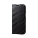 ELECOM エレコム PM-A22APLFUCB iPhone 14 / 13 ケース カバー レザー 手帳型 マグネット フラップ 耐衝撃 衝撃吸収 軽量 薄型 スタンド機能付 UltraSlim カーボン調ブラック【キャンセル不可・北海道沖縄離島配送不可】