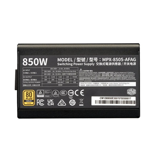 4719512162590 CoolerMaster PC電源 MPX-8505-AFAG-BJP（ELITE Gold