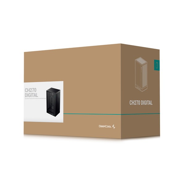 DeepCool PC������ CH270 DIGITAL R-CH270-BKNDM0-G-1  Mini-ITX/Micro-ATX�б� �ߥ˥�� �ǥ�����ѥͥ� �֥�å� �ڥ���󥻥��Բġ��̳�ƻ����Υ�������Բġ�
