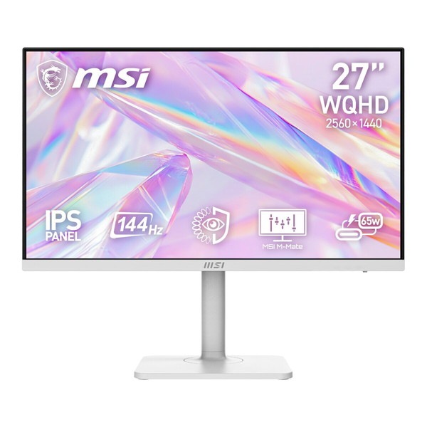 MSI ビジネスモニター PRO-MAX-271QPHW-E14 / 27インチ / WQHD (2560×1440)/ 144Hz / 1ms(MPRT) / スピーカー搭載 (3W+3W) / KVMスイッチ / USB PD 65W / IPSパネル 高性能スタンド ビジネス向けモニター テレワーク
