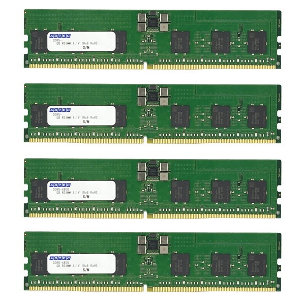 ADTEC DDR5-5600 RDIMM 80bit 32GB(1Rx4)��4���� ADS5600D-R32GSAT4 ECC Registered PC5-44800 ���ߥ��� �������� ������ơ�������� 6ǯ�ݾ� ���ɥƥå���Ǽ���׳�ǧ������󥻥��Բġ��̳�ƻ����Υ�������Բġ� -������-