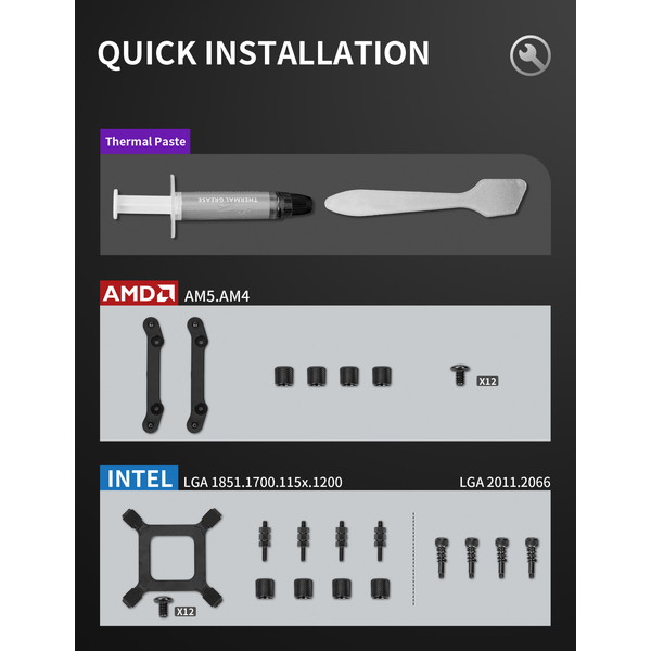 upHere 240mm水冷CPUクーラー E240KC 黒 【キャンセル不可・北海道沖縄離島配送不可】